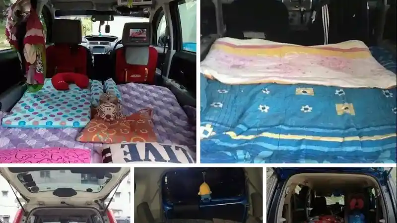 Foto - Pakai Kasur Dalam Kabin Mobil Jelas Hal yang Salah