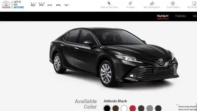 Foto - BREAKING NEWS: Camry Model Baru Muncul di Situs Resmi Toyota Indonesia
