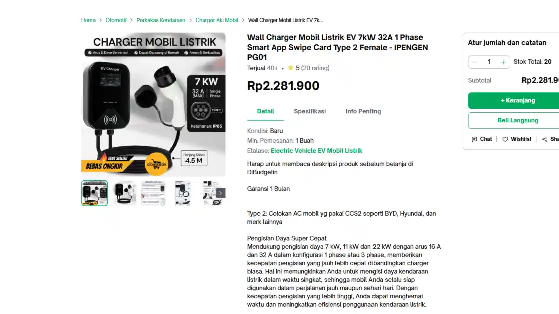 Foto - Pilihan Wall Charger Aftermarket Buat Pasang Di Rumah, Mulai Rp 2 Jutaan