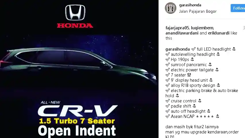 Berita - Honda CR-V Generasi Terbaru Spek Indonesia Mulai Bocor Informasinya, Menjadi 7 Seater!