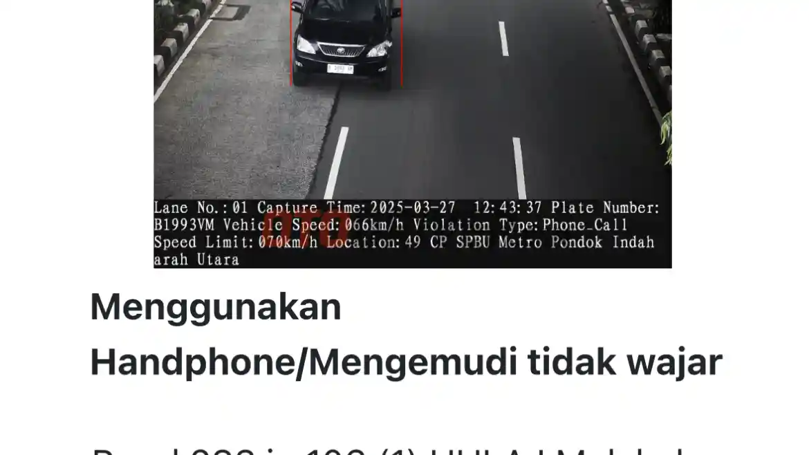 Foto - Pelanggaran e-TLE Banyak Tidak Sesuai, Silahkan Cek Mungkin Anda Juga Kena