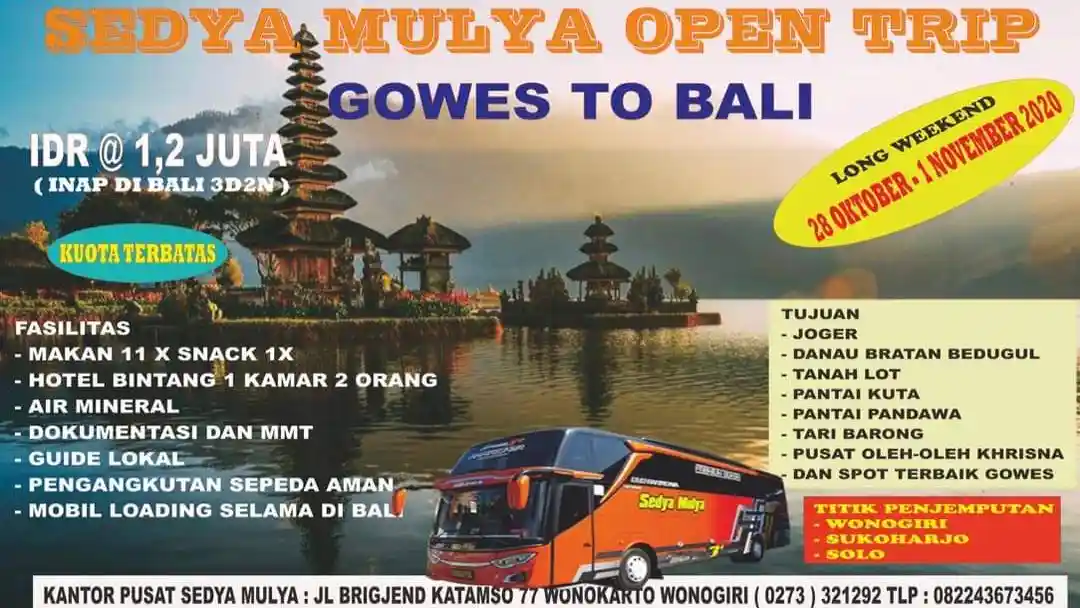 Foto - Pariwisata Bali Mulai Dibuka, Perusahaan Bus Ini Buka Open Trip