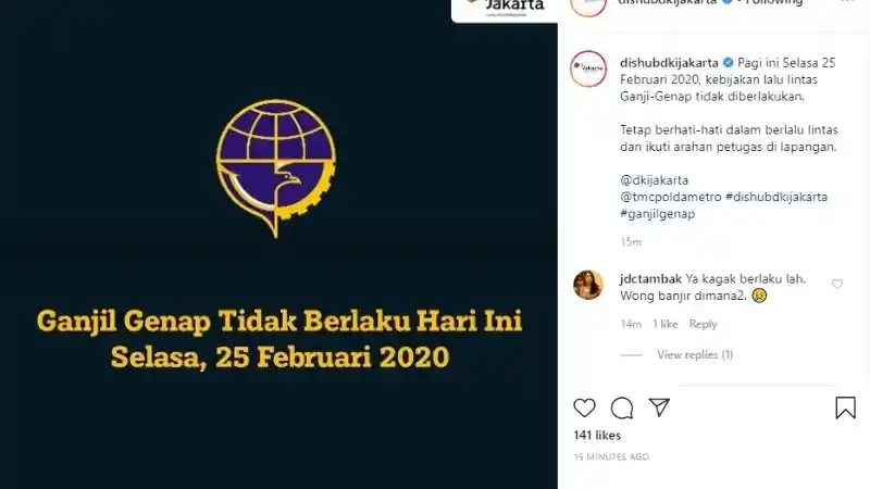Foto - Ganjil Genap Tak Berlaku Pagi ini
