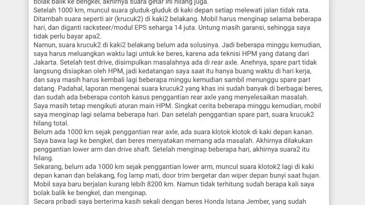 Foto - HR-V Di Jember Bermasalah, Honda Langsung Kirim Tim Investigasi