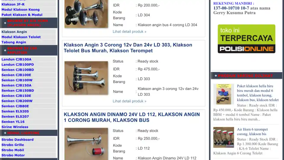 Foto - Inilah Harga Klakson "Telolet" Untuk Mobil 