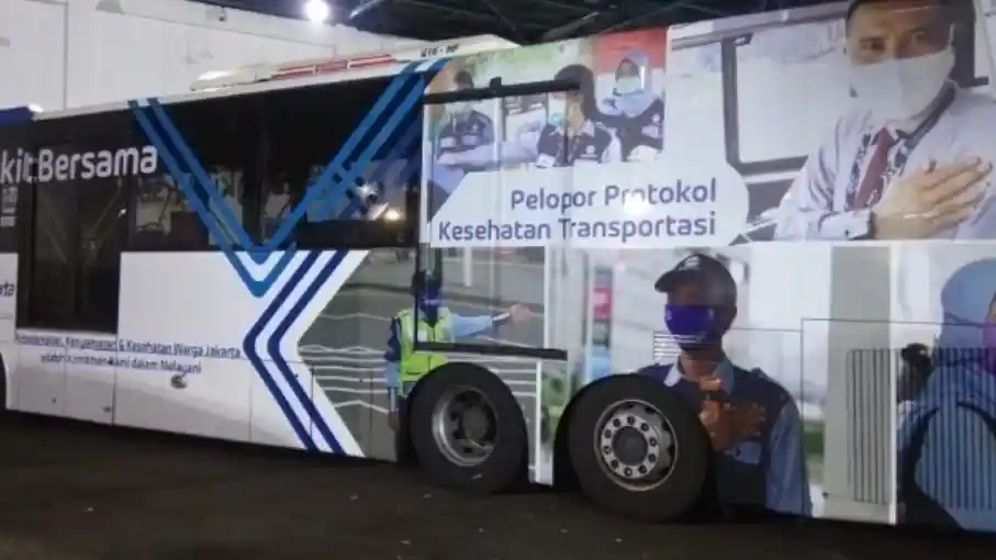 Foto - Rayakan Ultah Ibukota Transjakarta Kedatangan Bus Baru, Bernuansa New Normal