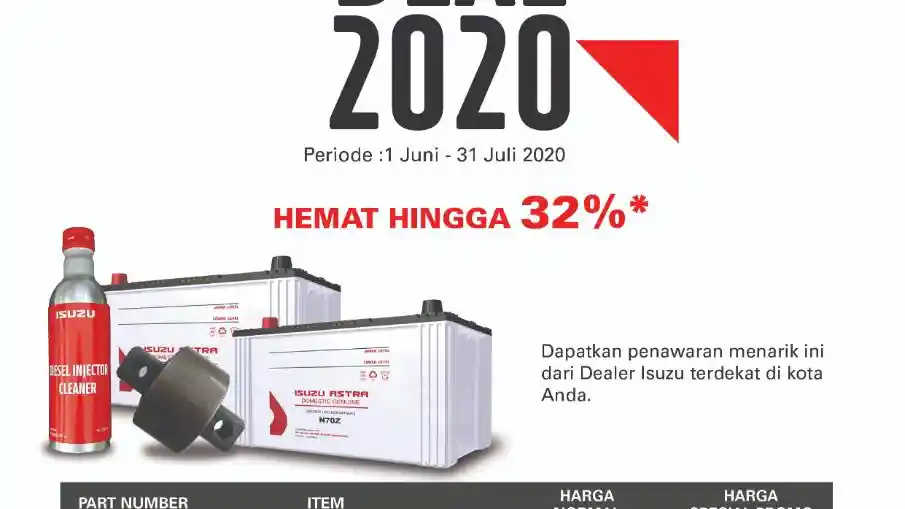Foto - Isuzu Berikan Diskon Sparepart 32% Di Masa Pandemi.