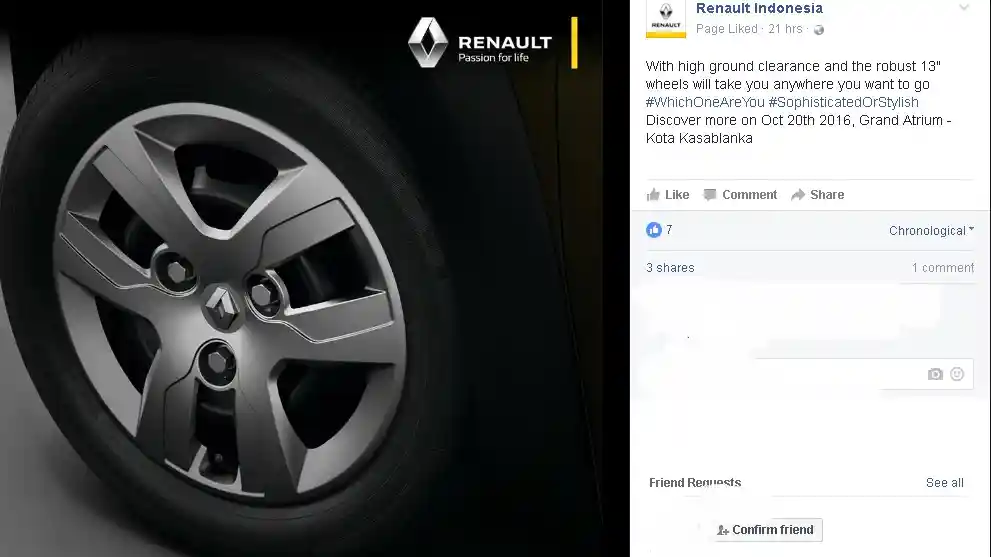 Foto - Renaul Kwid Akan Pakai Pelek Kaleng, Headrest Menyatu Jok