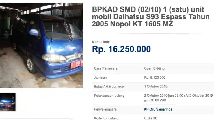 Foto - Daihatsu Gran Max Dilelang Dengan Harga RP 29 Juta Saja