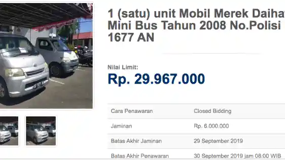 Berita - Daihatsu Gran Max Dilelang Dengan Harga RP 29 Juta Saja