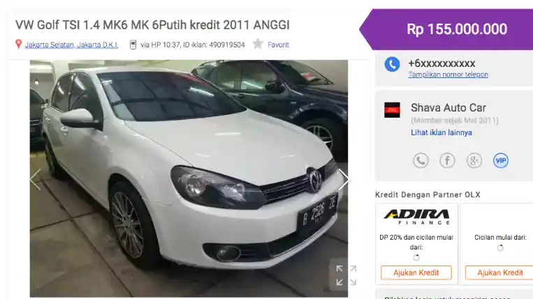Foto - Volkswagen Golf TSI Bekas Lebih Menggoda Dibanding Honda Brio