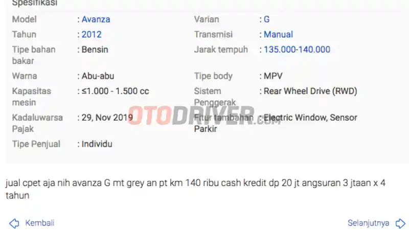 Foto - Kenapa Mobil Bekas di OLX Menggunakan Harga Kredit?