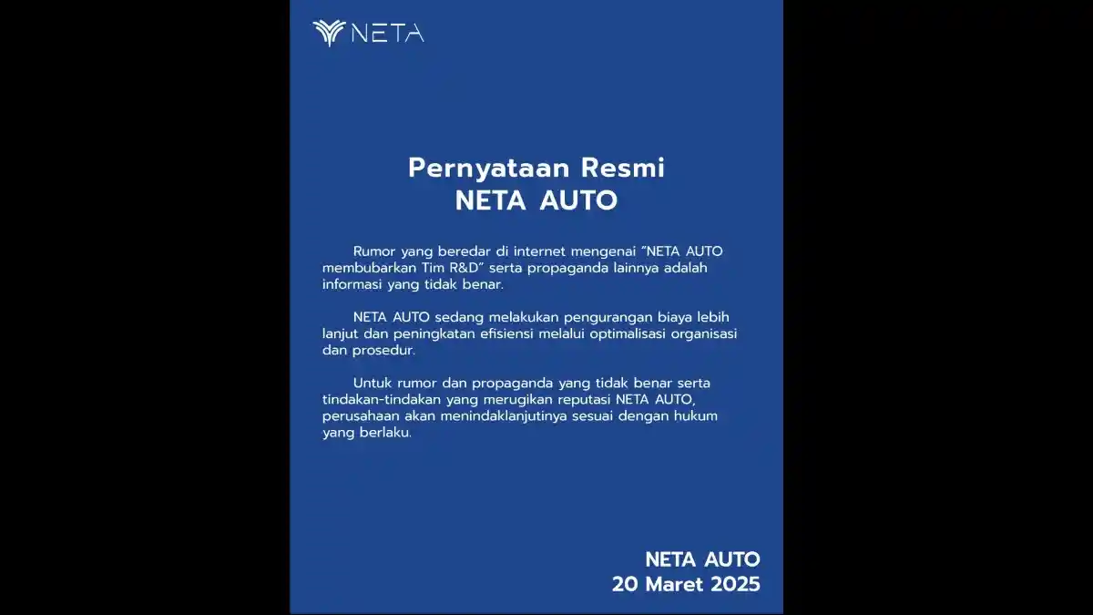 Foto - Tim R&D Neta Di China Dikabarkan Bubar, Ini Faktnya Dari Neta Indonesia