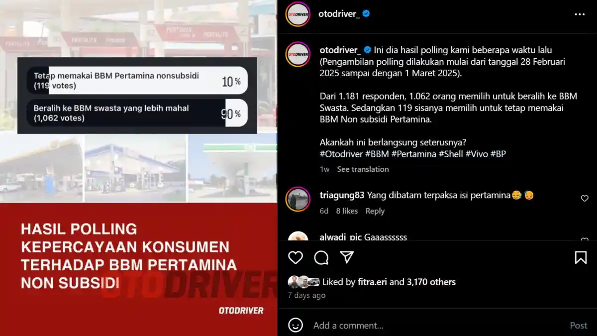 Foto - Masyarakat Lebih Pilih BBM Swasta Dengan Harga Lebih Mahal, Atau Pertamina? Ini Hasil Polling Kami
