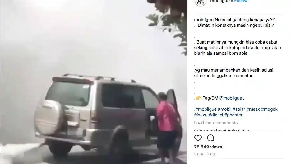 Foto - Mengerikan! Ketika Sebuah Isuzu Panther Mengalami Diesel Runaway