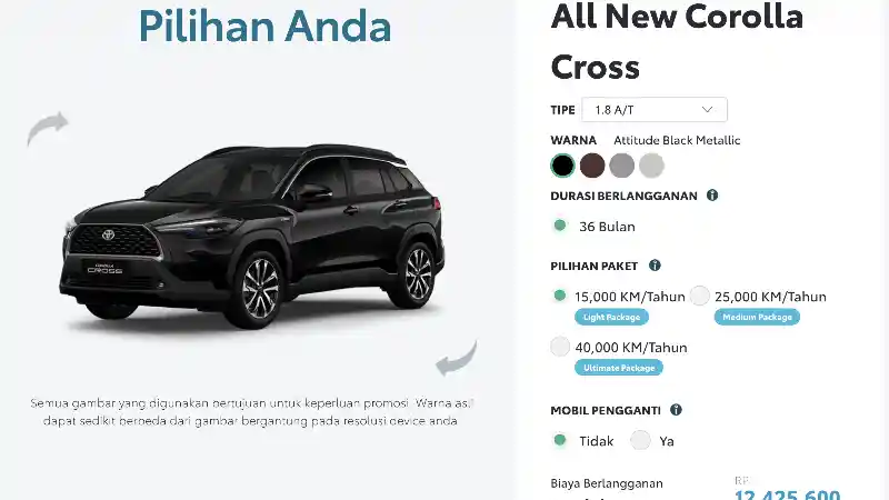 Foto - Toyota Corolla Cross Bisa Dibawa Pulang Dengan Cara 'Rental'