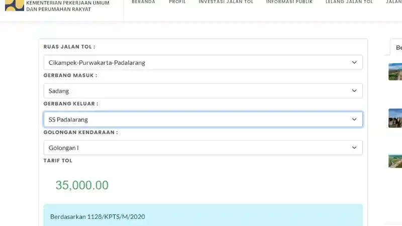 Foto - Sebelum Liburan Nataru, Cek Dulu Tarif Tol Secara Online