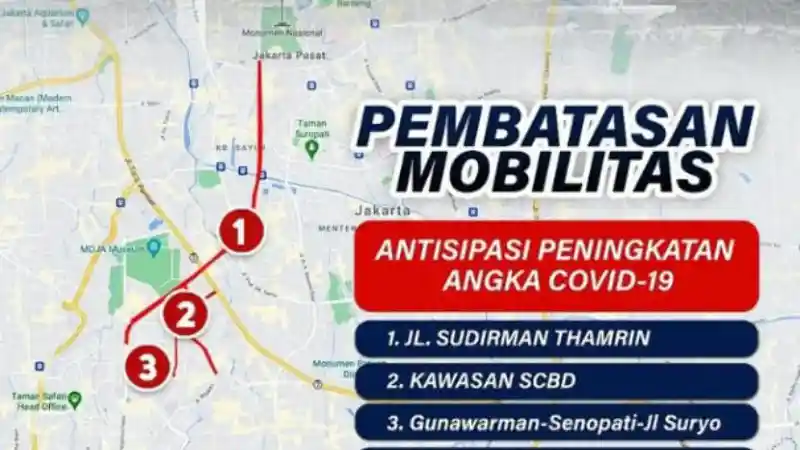 Foto - Pembatasan Jalur Di Jakarta Kembali Diberlakukan. Berikut Daftar Jalur Yang Diblokir Polisi