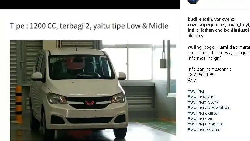 Foto - Bukan LCGC, Model 1.200 CC Wuling Batal Meluncur Maret 2018