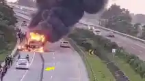  Duh, Bus Pahala Kencana Mau Ke Bali Terbakar Di Tol Jatim