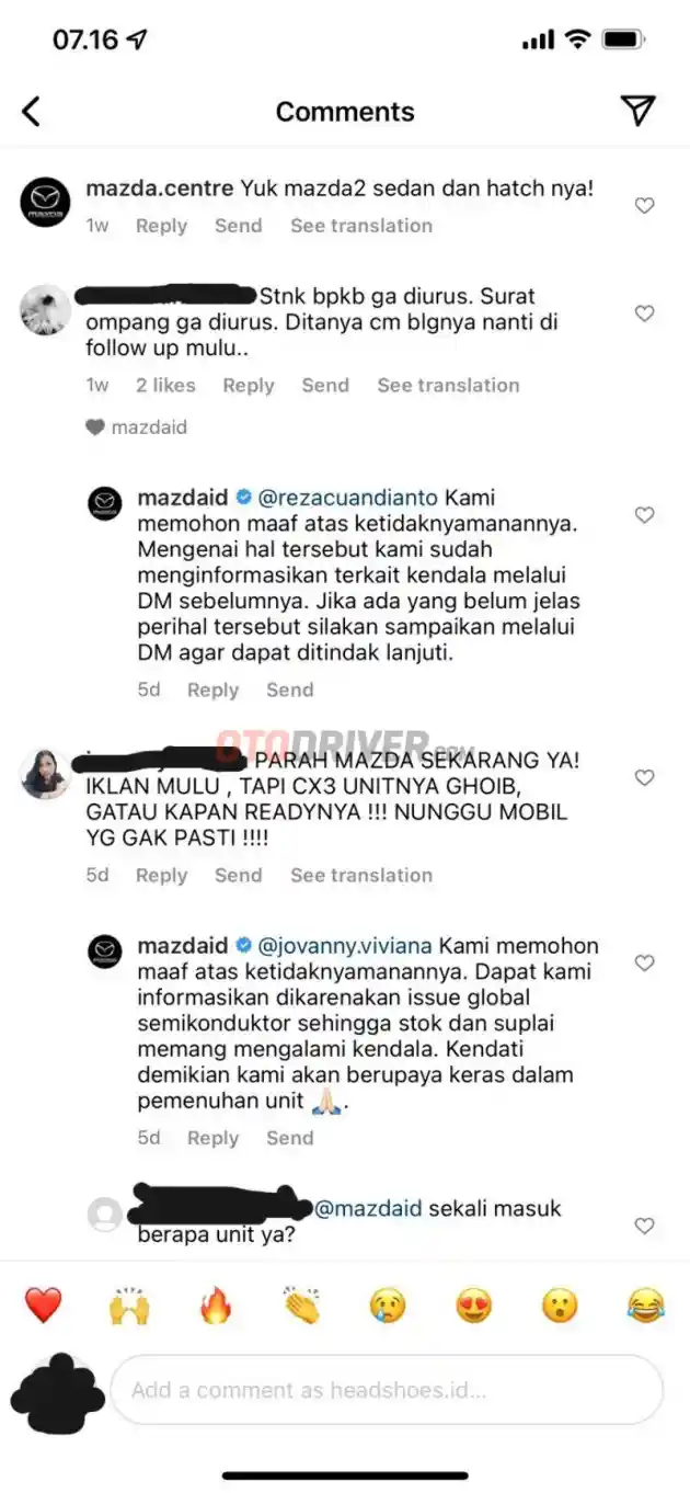 Foto - Instagram Mazda Indonesia Diserang Netizen, Apa Masalahnya?