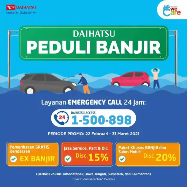 Foto - Pemilik Daihatsu Yang Terkena Banjir, Bisa Nikmati Program Pemeriksaan Gratis Ini