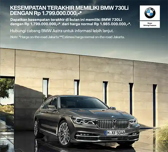 Foto - BMW 730 Li CKD Diskon Rp 186 Juta Di BMW Astra Selama Maret