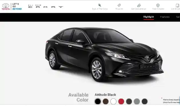 Foto - BREAKING NEWS: Camry Model Baru Muncul di Situs Resmi Toyota Indonesia