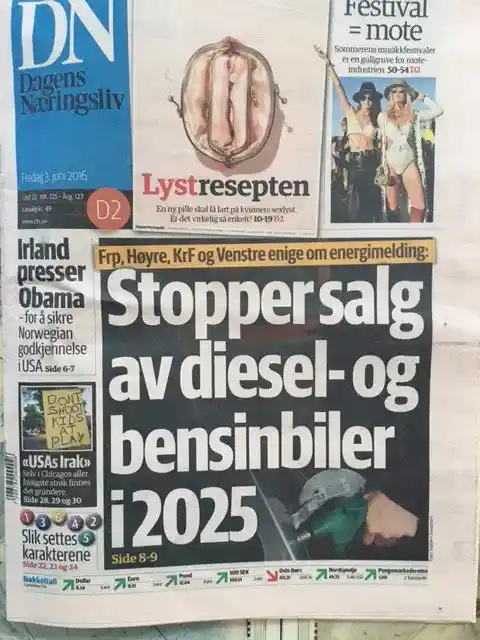 Foto - Tahun 2025 Norwegia Melarang Kehadiran Mobil Bensin dan Diesel