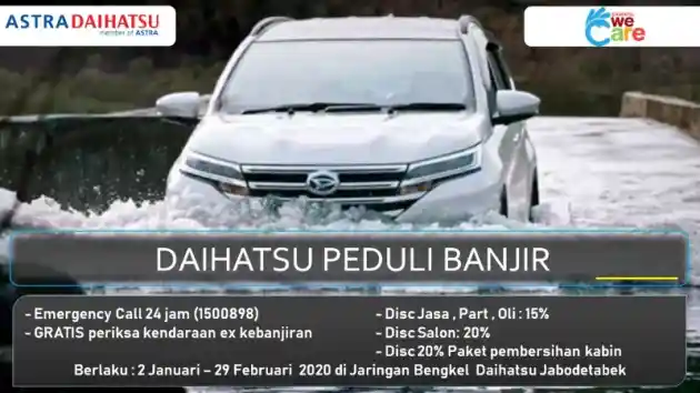 Foto - Cara Daihatsu Peduli Pada Konsumennya yang Kena Banjir: Diskon Aftersales