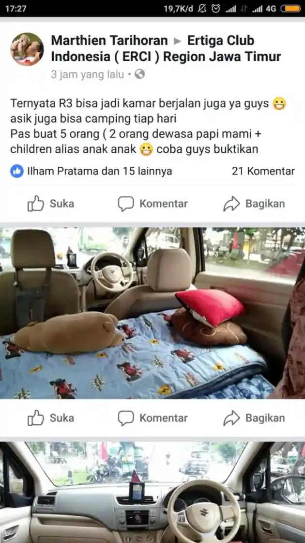 Foto - Fenomena Suzuki Ertiga Dijejali Kasur Untuk Tidur Sambil Jalan-jalan