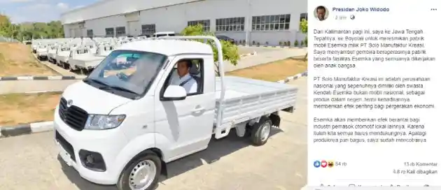 Foto - Esemka Pamer Mobil Pertamanya, Ini Komentar Netizen