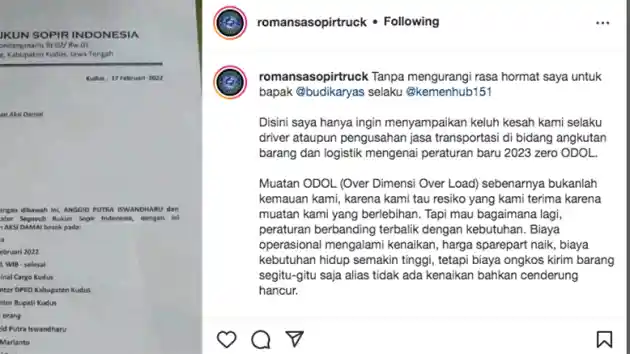 Foto - Pemerintah Canangkan Zero ODOL Di Tahun Depan, Supir Tuntut Keadilan Penindakan