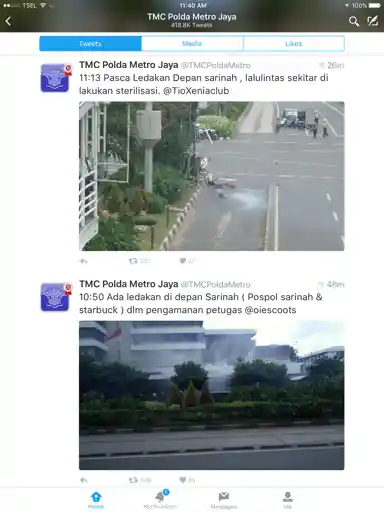 Foto - Breaking News: Hindari Jalan Thamrin Jakarta. Ada Ledakan Bom!