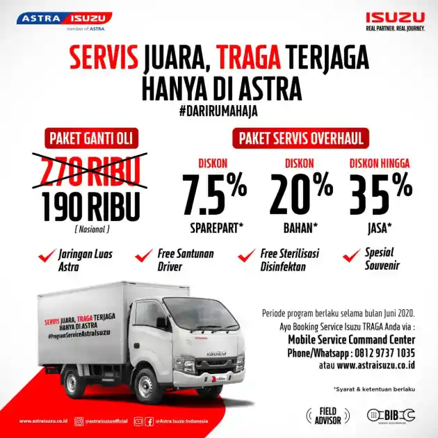 Foto - Di Tengah Pandemi, Isuzu Komitmen Berikan Layanan Terbaik Dan Diskon Untuk Pengguna Traga