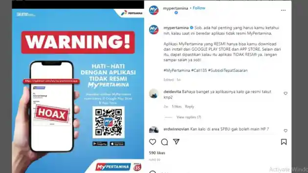 Foto - Bahaya! Ada Aplikasi MyPertamina Palsu