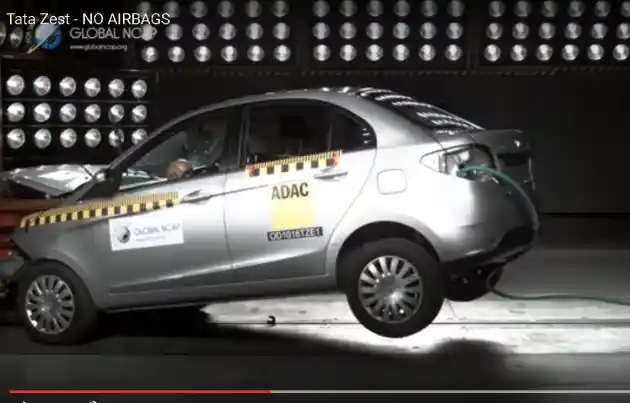 Foto - VIDEO: Crash Test Tata Zest Dengan dan Tanpa Airbag