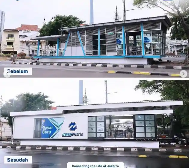 Foto - Halte Transjakarta Pasar Baru Selesai Direnovasi, Apa Yang Beda?