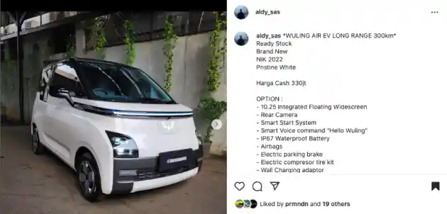 Foto - Wuling Air ev Mulai Beredar Di Reseller, Tentu Harga Lebih Mahal