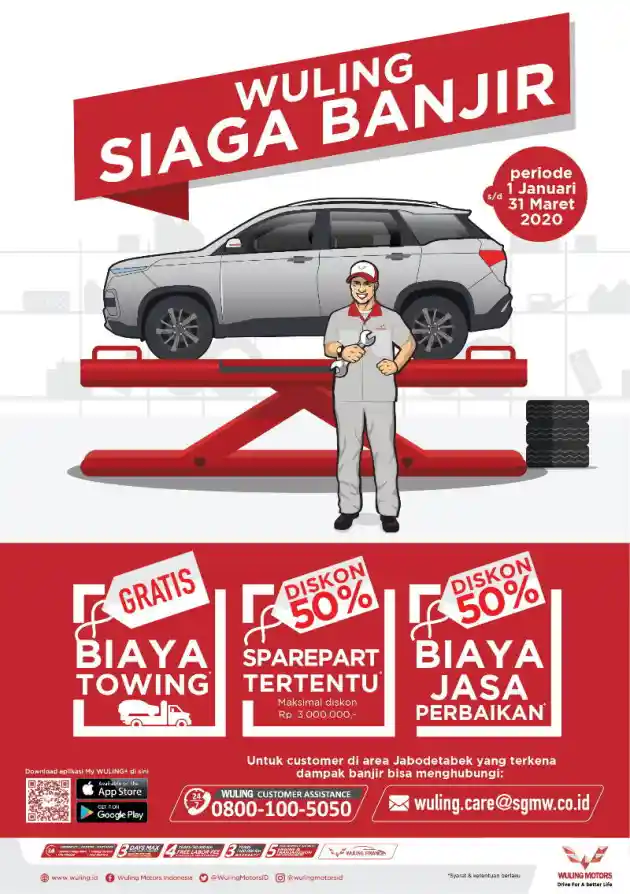 Foto - Wuling Tanggap Banjir: Tersedia Towing Gratis Hingga Diskon Servis 50%